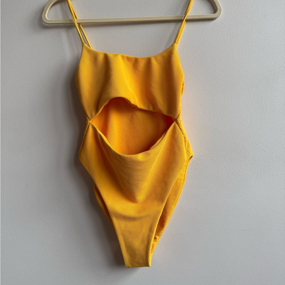 Skatie yellow gold one piece swimsuit